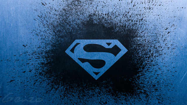 Blue black superman symbol background free wallpaper for desktop - medium preview image