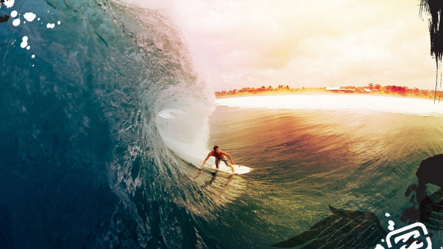 Man riding wave surfboard ocean #40 free wallpaper for desktop - medium preview image