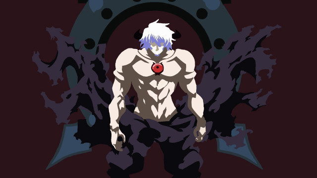 White haired blue eyed muscular free wallpaper for desktop - medium preview image