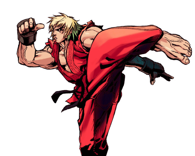 Man red kick fist up free wallpaper for desktop - medium preview image
