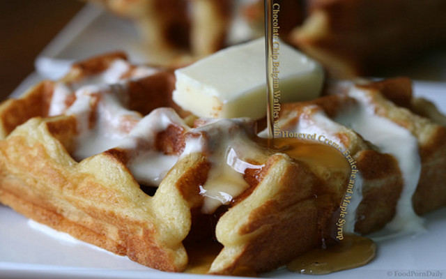 Waffle bite butter cube fork free wallpaper for desktop - medium preview image