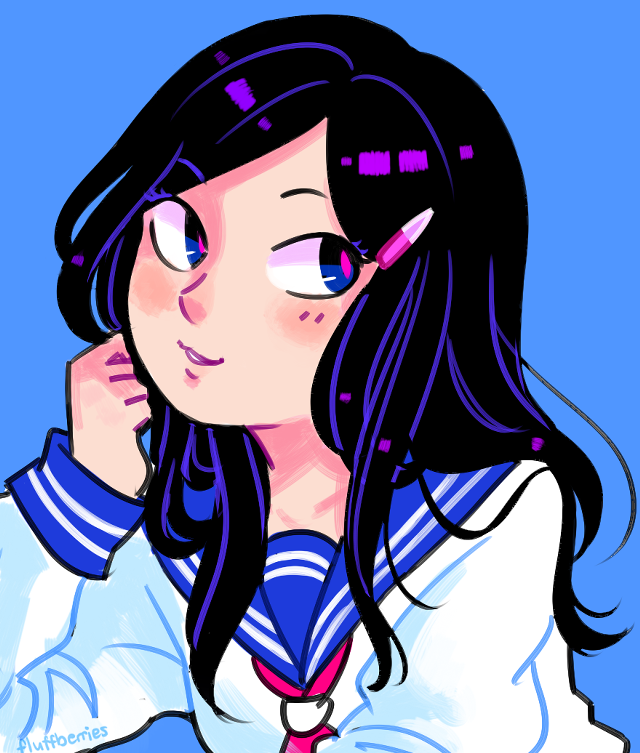 Girl blue shirt tie pink free wallpaper for mobile - medium preview image