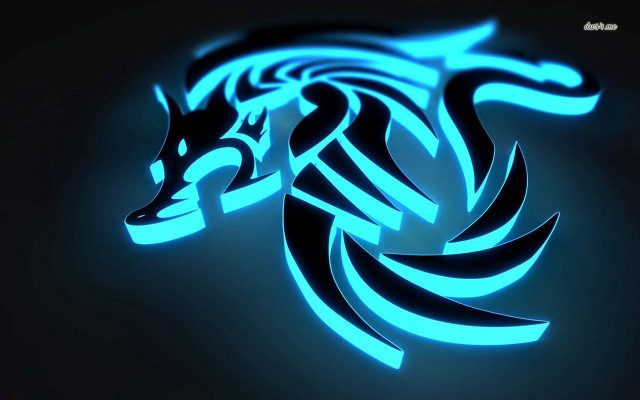Blue black dragon black background free wallpaper for desktop - medium preview image