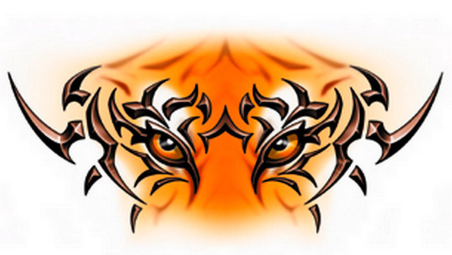 Tattoo design orange black face free wallpaper for desktop - medium preview image