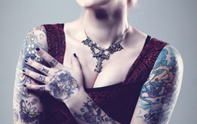 Woman tattoo gothic art crossed free wallpaper for desktop - medium preview image