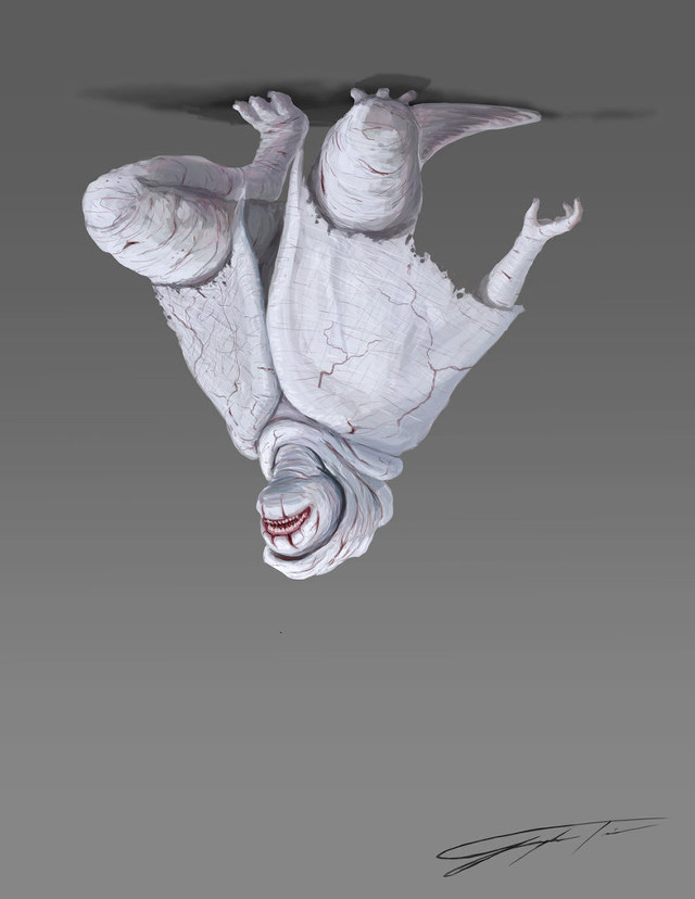 Creepy creature flying mouth open free wallpaper for mobile - medium preview image