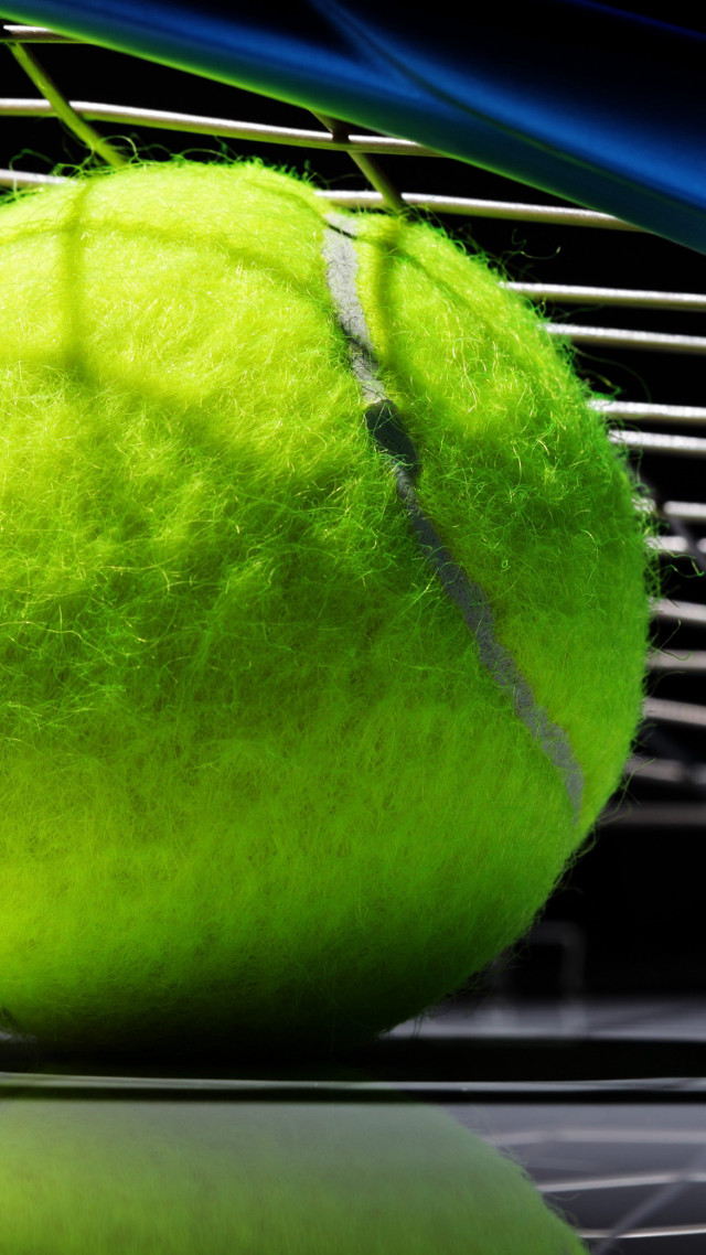 Tennis ball racket forest grass free wallpaper for mobile - medium preview image