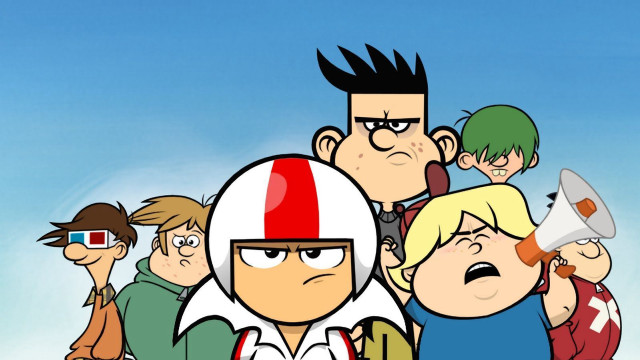 Cartoon character crowd megaphone fun free wallpaper for desktop - medium preview image