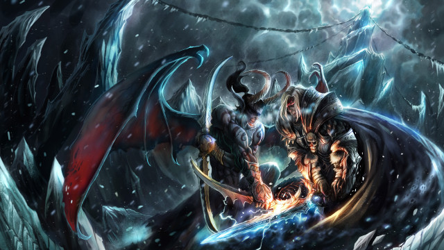 Dragon attack demon snow man free wallpaper for desktop - medium preview image