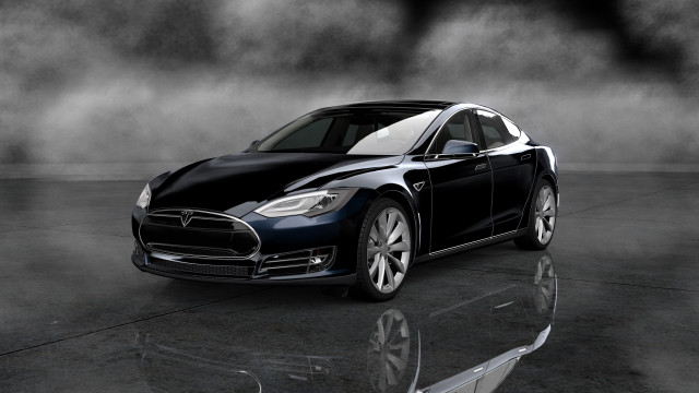 Tesla black white dark room free wallpaper for desktop - medium preview image