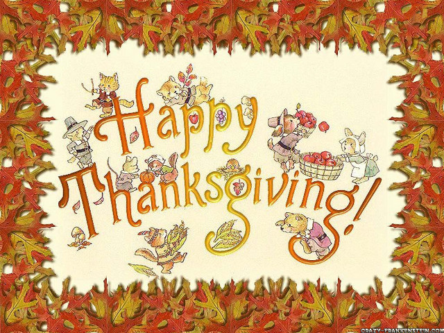 Thanksgiving card turkey side happy free wallpaper for desktop - medium preview image