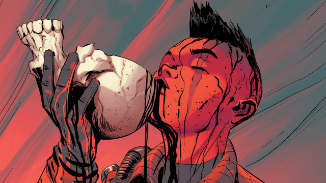 Bloody man face hand injury free wallpaper for desktop - medium preview image