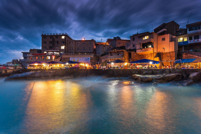 City water buildings night lights free wallpaper for desktop - medium preview image