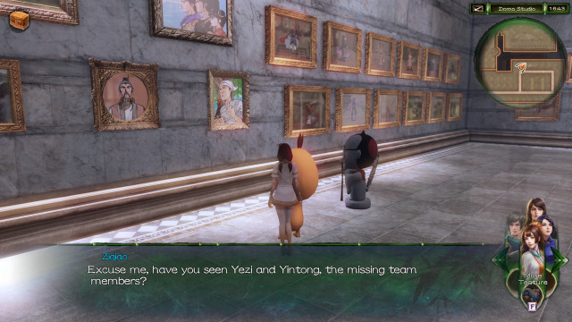 Museum walk woman man paintings free wallpaper for desktop - medium preview image