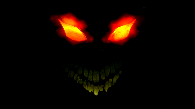 Glowing eyes fangs dark background free wallpaper for desktop - medium preview image