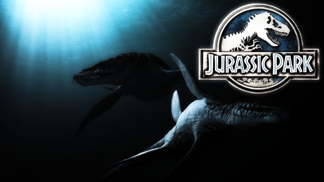 Dinosaur swimming water logo park free wallpaper for desktop - medium preview image