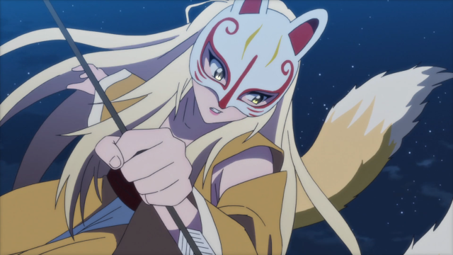 Woman sword wolf face portrait free wallpaper for desktop - medium preview image