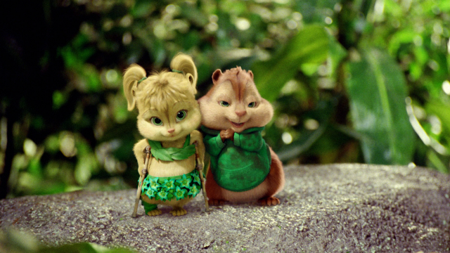 Chipmunks rock banana sitting together free wallpaper for desktop - medium preview image