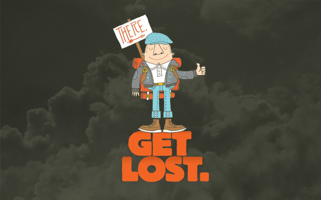 Cartoon character sign get lost free wallpaper for desktop - medium preview image