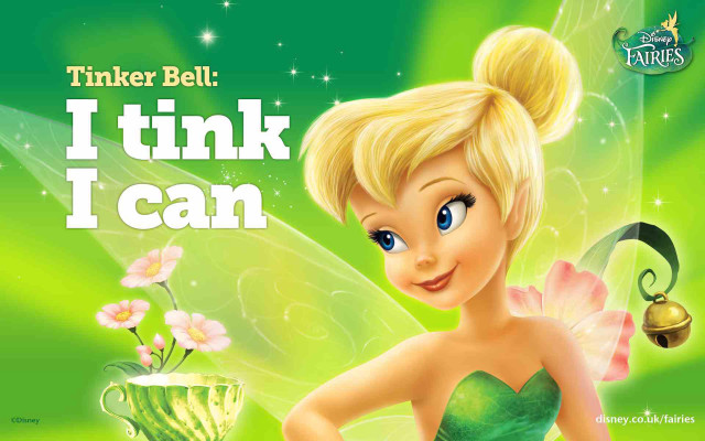 Tinker bell cartoon green dress free wallpaper for desktop - medium preview image