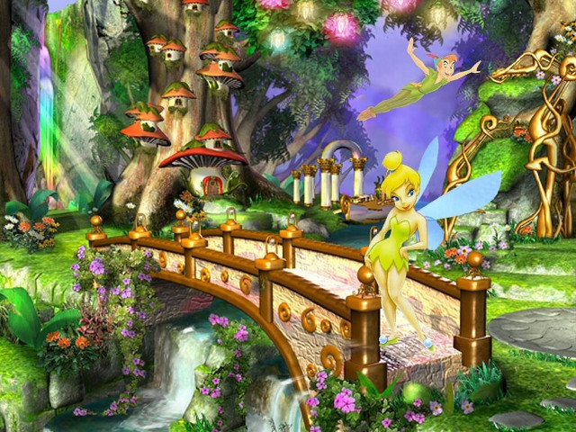 Fairy bridge cartoon scene fairy free wallpaper for desktop - medium preview image