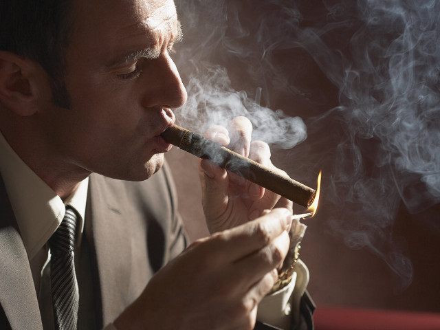 Man suit smoking dark room #3 free wallpaper for desktop - medium preview image