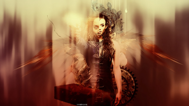 Woman long hair black dress #7 free wallpaper for desktop - medium preview image