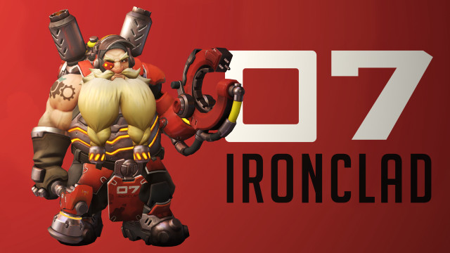 Red background overwatch character with free wallpaper for desktop - medium preview image