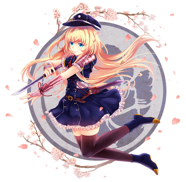 Girl long hair sword hat free wallpaper for tablet - medium preview image