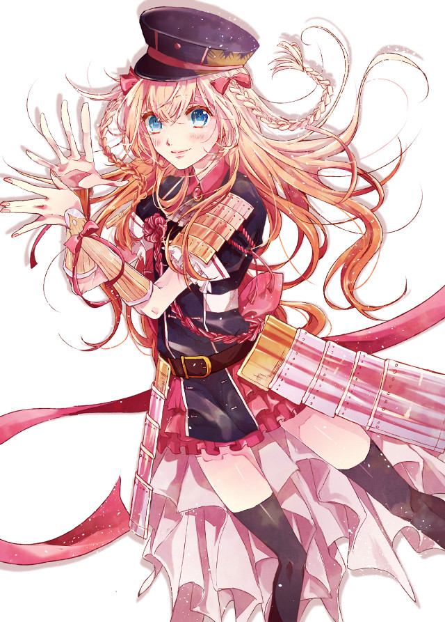 Girl uniform long hair hat free wallpaper for mobile - medium preview image