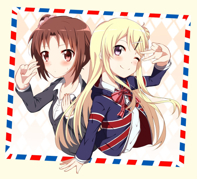 Anime girls blonde hair blue #2 free wallpaper for tablet - medium preview image