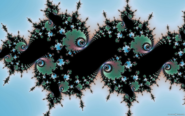 Fractals spiral blue background black free wallpaper for desktop - medium preview image