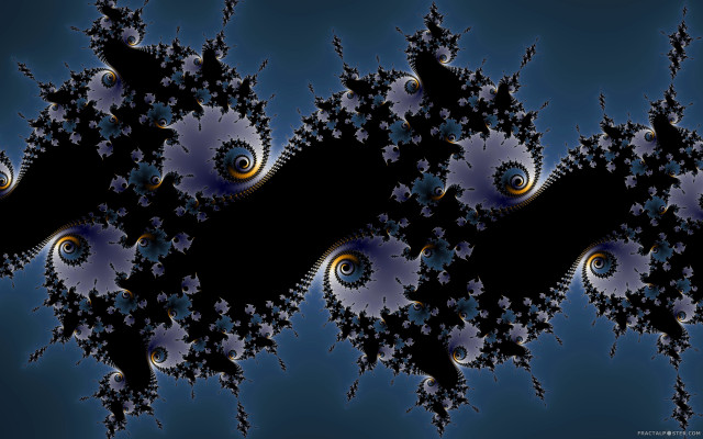 Blue black fractal spiral design free wallpaper for desktop - medium preview image