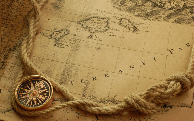 Compass rope map pin side free wallpaper for desktop - medium preview image