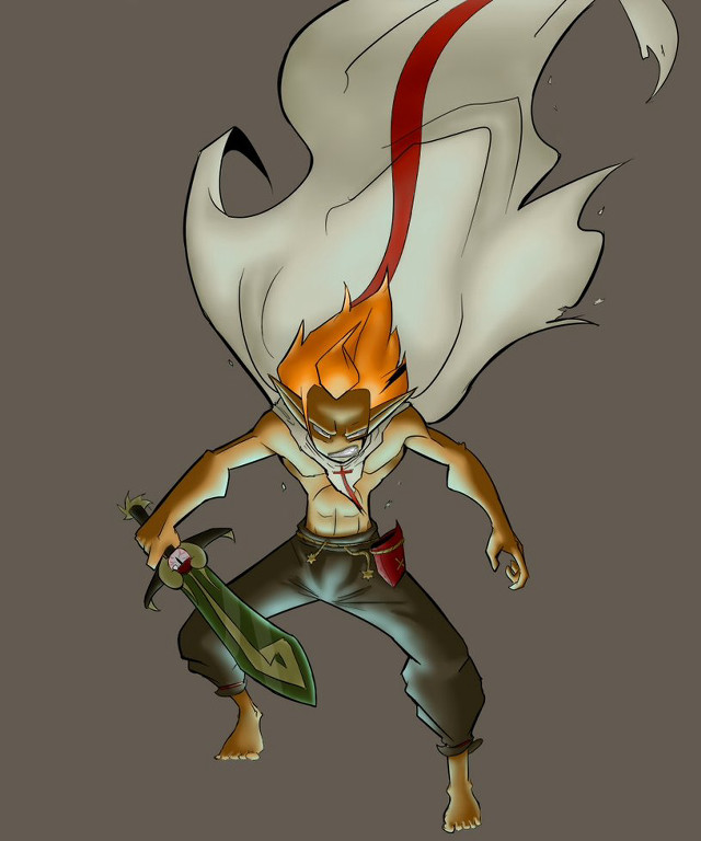 Cartoon character sword white cape free wallpaper for mobile - medium preview image