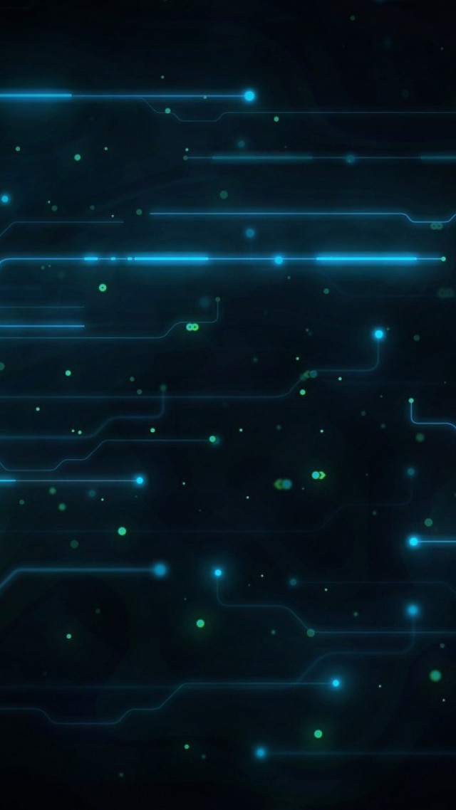 Glowing blue green lights dark free wallpaper for mobile - medium preview image