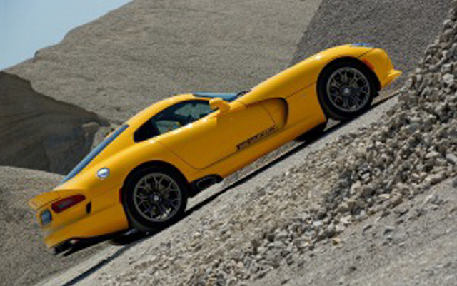 Yellow sports car desert hill free wallpaper for desktop - medium preview image