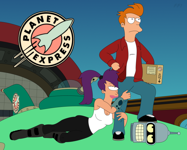 Man woman bed planet express free wallpaper for desktop - medium preview image