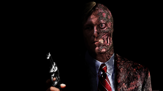 Man suit toy gun blood free wallpaper for desktop - medium preview image