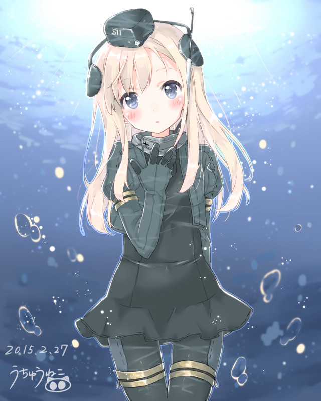 Girl black dress headphones water free wallpaper for mobile - medium preview image