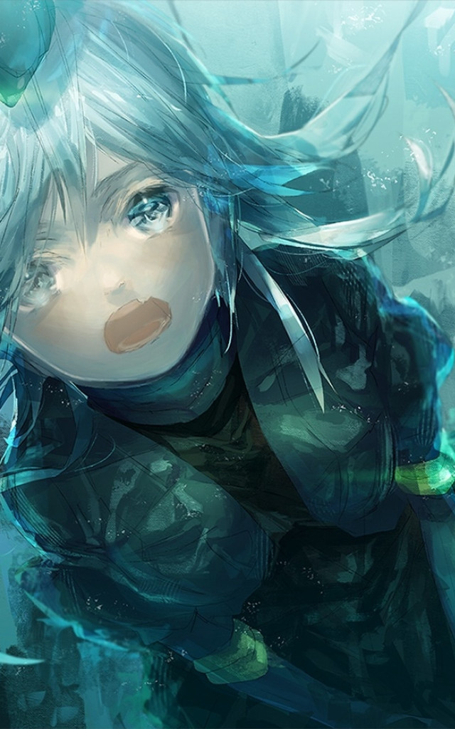 Floating woman water anime tears free wallpaper for mobile - medium preview image