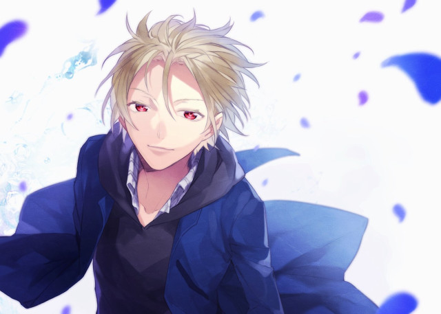 Blonde man blue jacket white free wallpaper for desktop - medium preview image