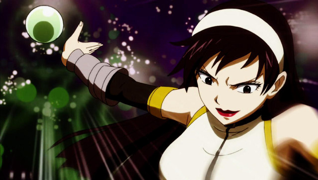 Woman holding tennis ball racket free wallpaper for desktop - medium preview image