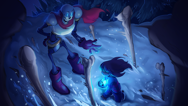 Cartoon person cave glowing light free wallpaper for desktop - medium preview image