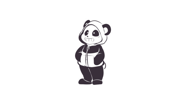 Panda bear hoodie black white free wallpaper for desktop - medium preview image