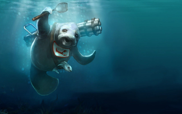 Cartoon elephant swimming water spatula free wallpaper for desktop - medium preview image