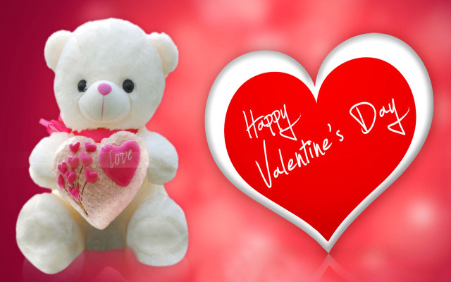 Teddy bear heart valentines day free wallpaper for desktop - medium preview image
