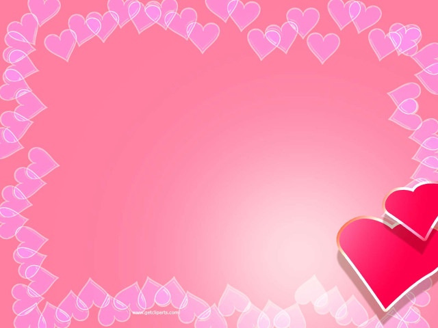 Pink background two hearts pattern free wallpaper for desktop - medium preview image