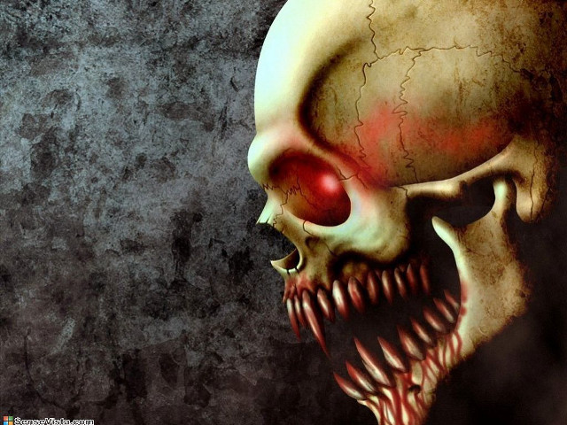 Creepy skull red eye bloody free wallpaper for desktop - medium preview image