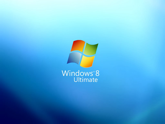 Blue windows8 ultimate logo bottomright free wallpaper for desktop - medium preview image